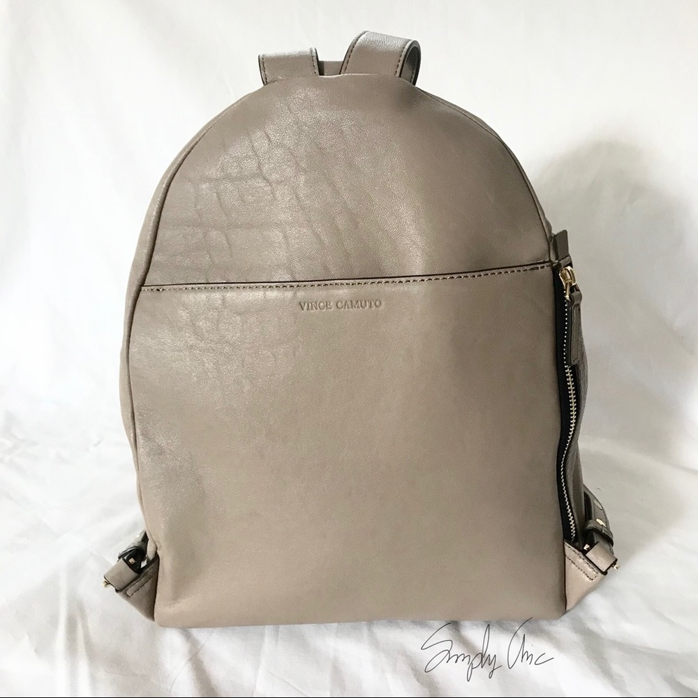 New Vince Camuto Leather Alder Backpack taupe - Picture 4 of 8